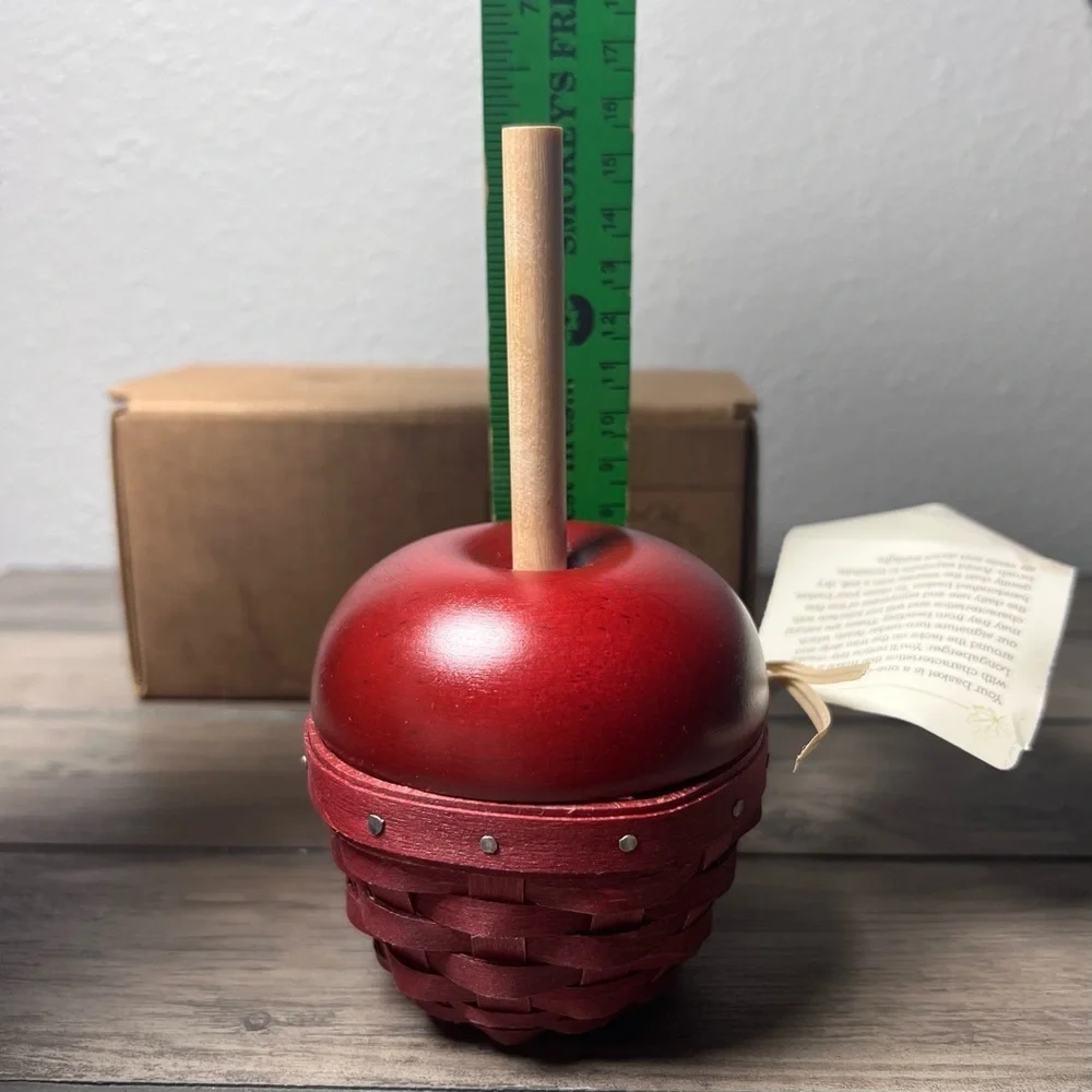 LONGABERGER COLLECTORS CLUB 2010 Candy Apple Basket Set NIB w/Box & Card
